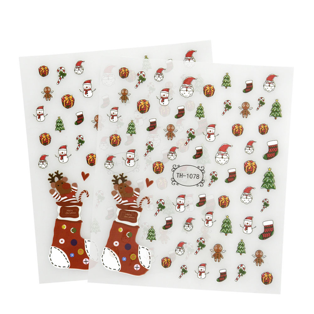Weihnachts-Nagelkunst-Dekoration, Baum-Schneeflocken-Nagelaufkleber