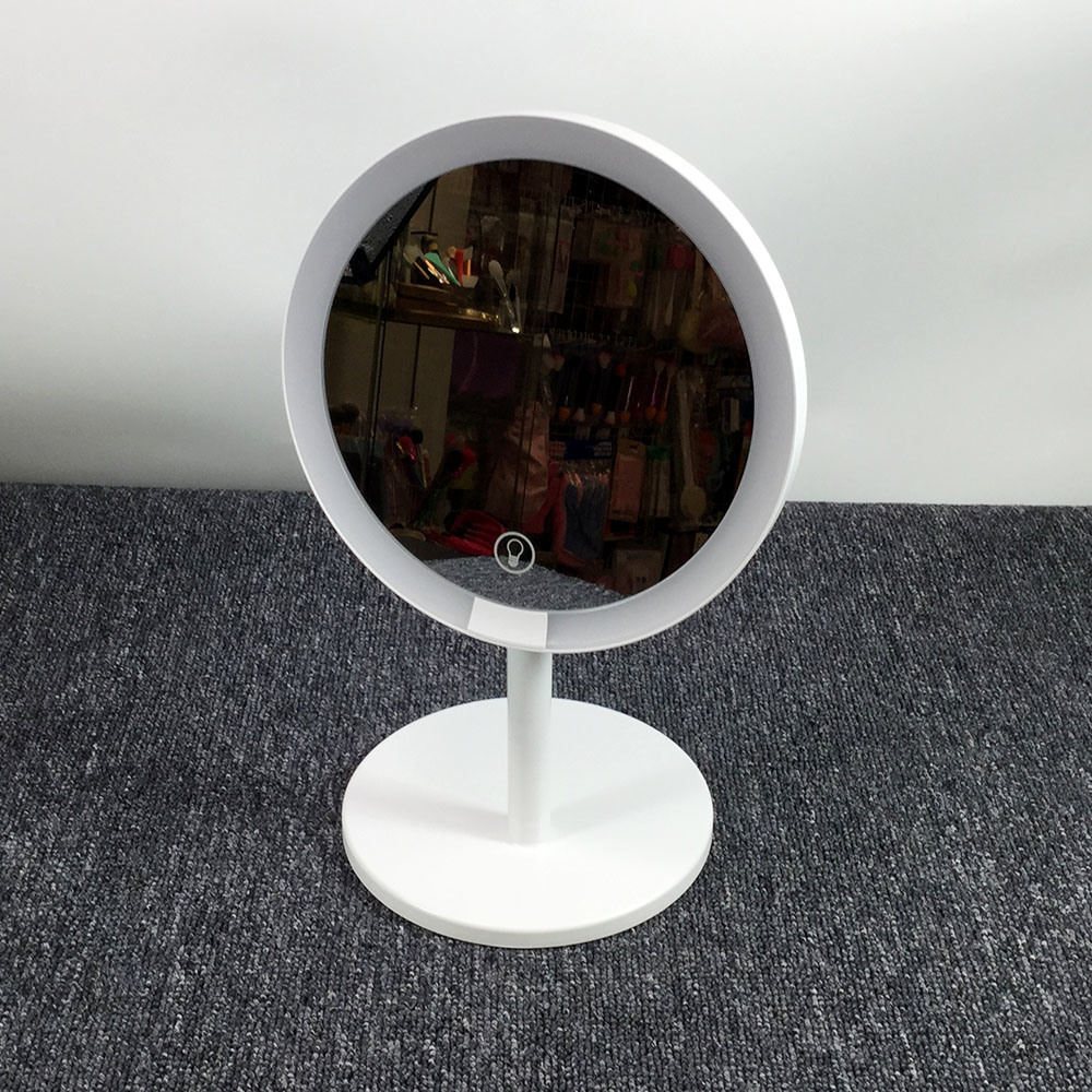 Reversibler Stand-Desktop-Spiegel, runder LED-Spiegel