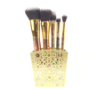 Goldener Muster-Make-up-Bürstensatz mit Halter (5 Stück)