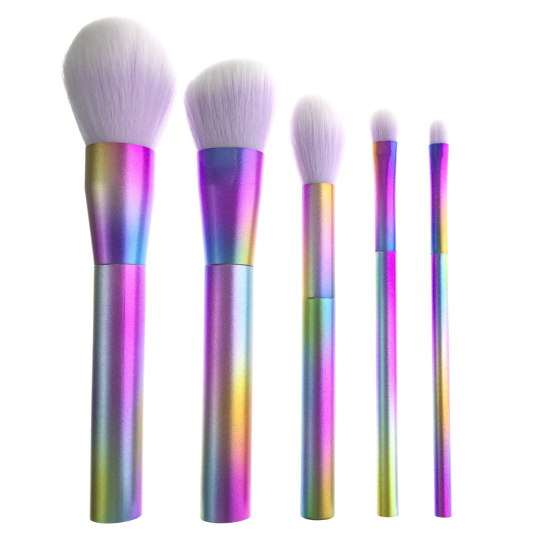 5-teiliges Make-up-Pinselset in Regenbogenfarben