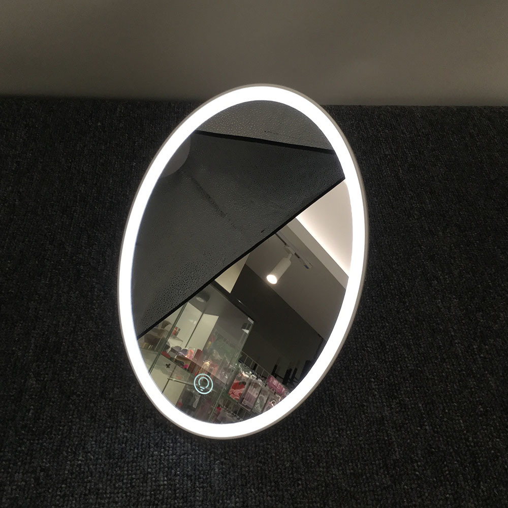 LED-Spiegel mit ovaler Halterung, schlichter LED-Make-up-Kosmetikspiegel