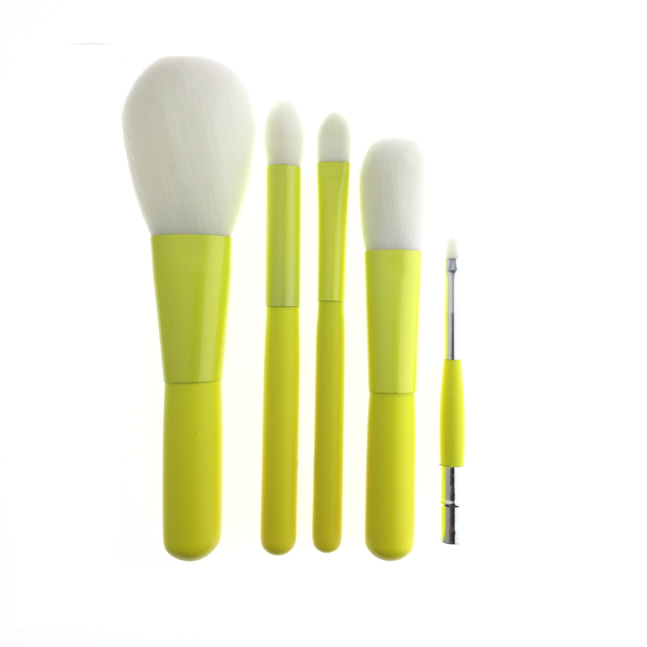 5-teiliges Make-up-Pinsel-Set mit gelbem Griff 