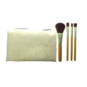 Mini-Make-up-Pinsel-Set aus Holz mit Kosmetiktasche 