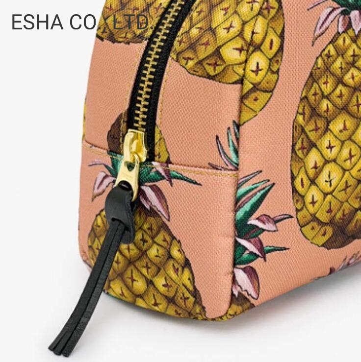 Große Damen-Kosmetiktasche aus Segeltuch in der Farbe Ananas