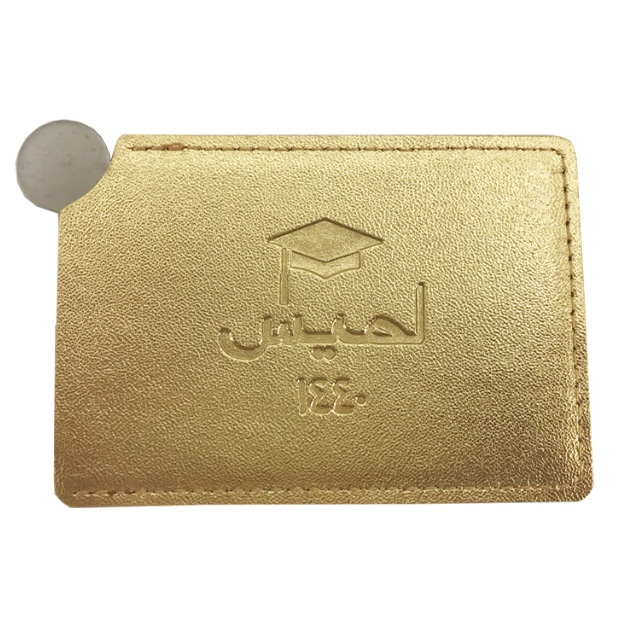 Mini-Taschenspiegel aus Edelstahl mit PU-Abdeckung