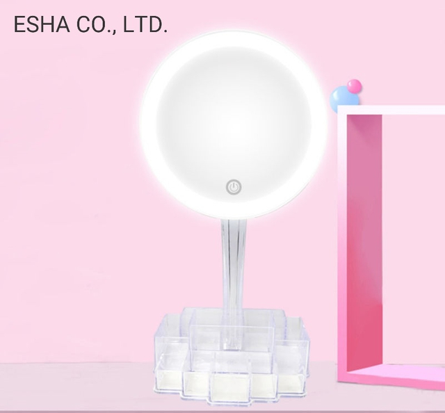 Hochwertiger kreativer Desktop-Touch-Kosmetik-LED-Spiegel aus Acryl