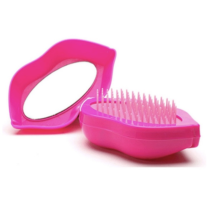 Lippenförmige Haarbürste mit Spiegel