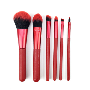 6-teiliges Make-up-Pinsel-Set mit rotem Griff